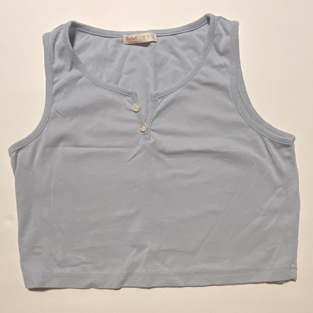 ROMWE Blue Tank Top (Cropped)